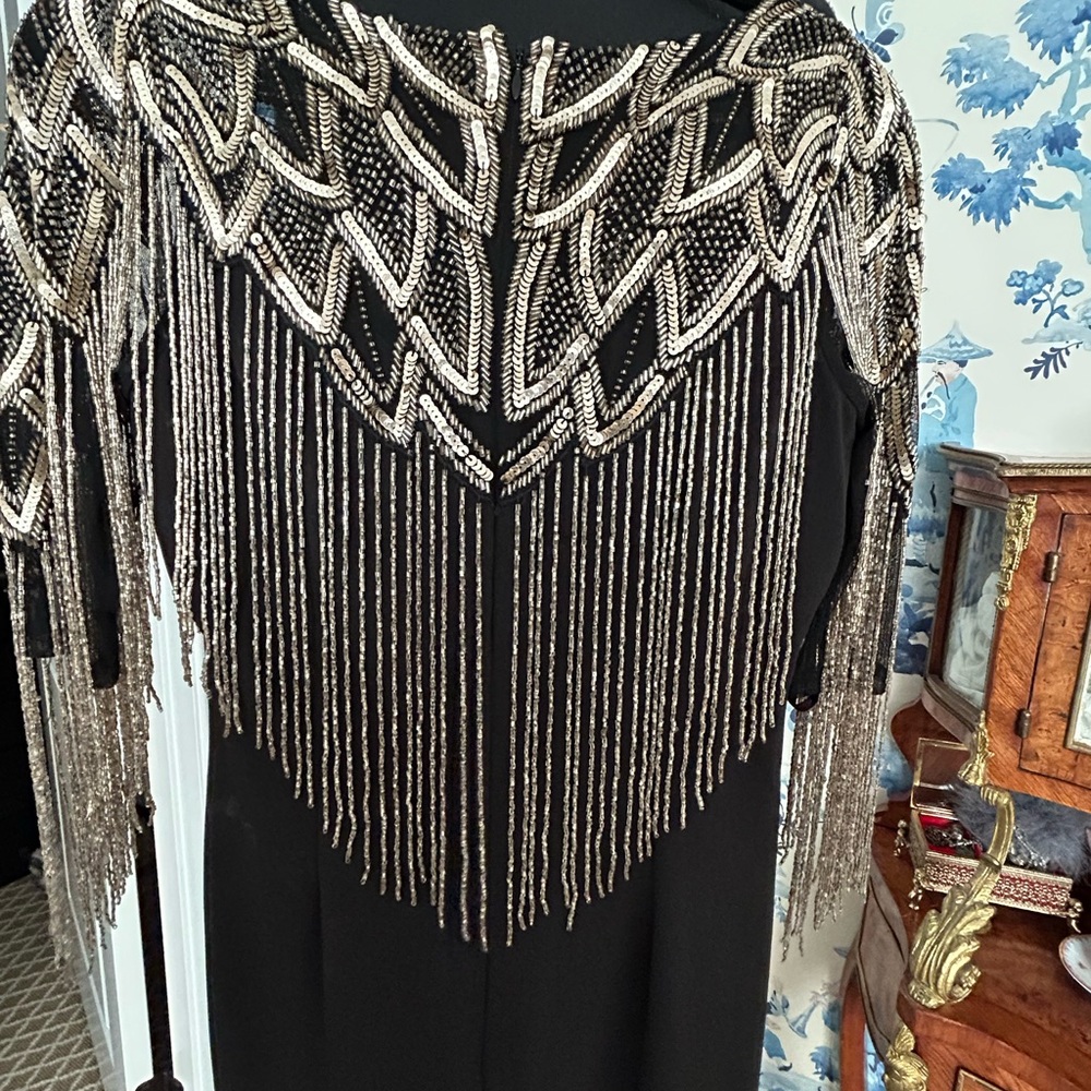 Aidan Mattox Black Cocktail Beaded Dress - Picture 3 of 12